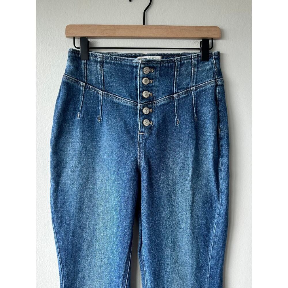 We The Free CRVY High Rise Flare Jeans Button Front Size 27 - Picture 4 of 14